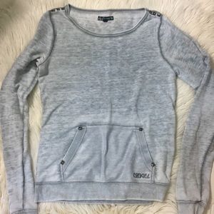 Ezekiel grey studded pullover w pocket